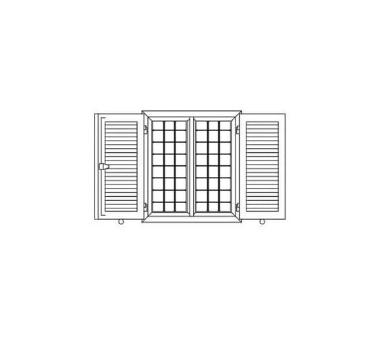 Combinato persiana stecche fisse + inferriata finestra 2 ante