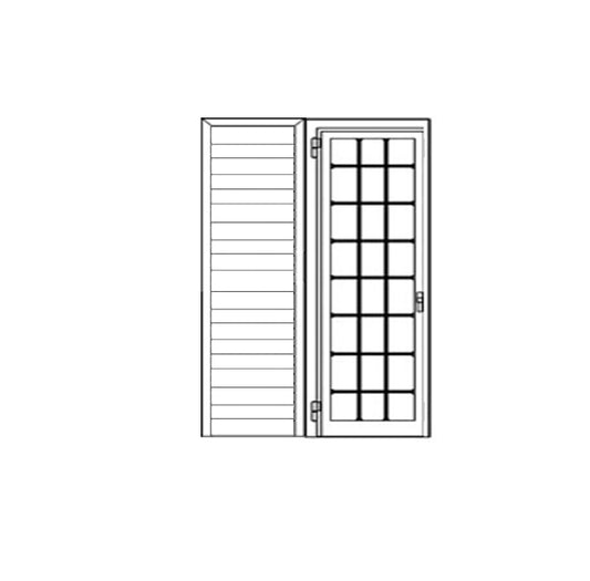 Combinato persiana dogato orizzontale + inferriata portafinestra 1 anta